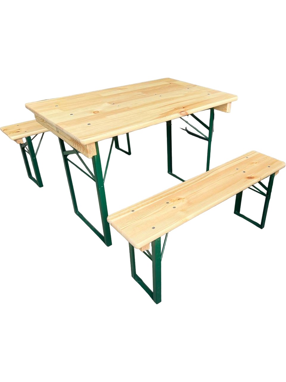 Padilon Katlanır Ahşap Bahçe Masası-Bank Seti 110X70*78 cm Katlanabilir Dış Mekan Piknik Masası