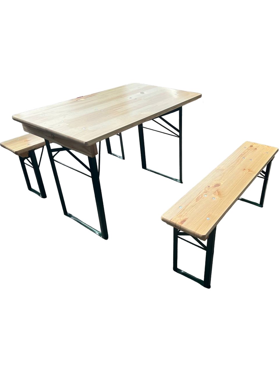 Padilon Katlanır Ahşap Bahçe Masası-Bank Seti 110X70*78 cm Katlanabilir Dış Mekan Piknik Masası